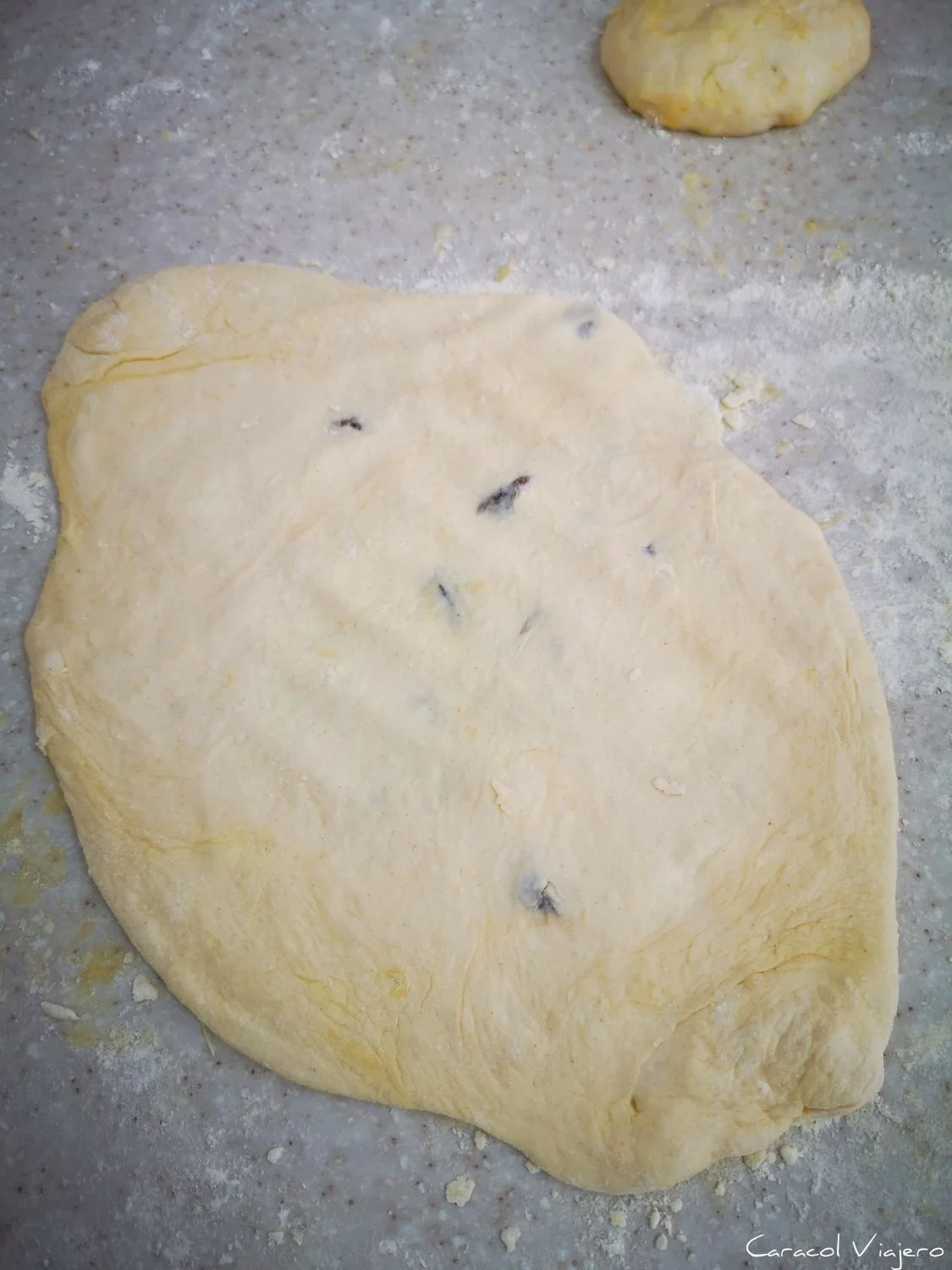 Naan de coco proceso de preparación