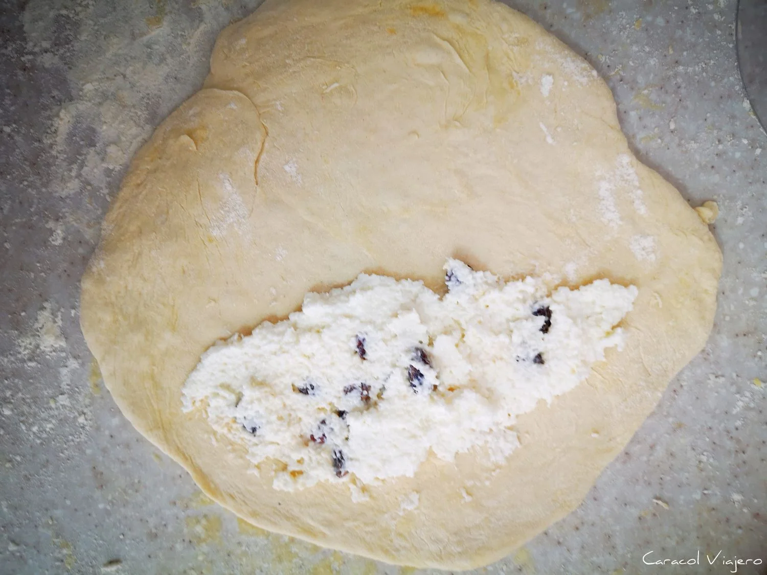 Relleno naan de coco