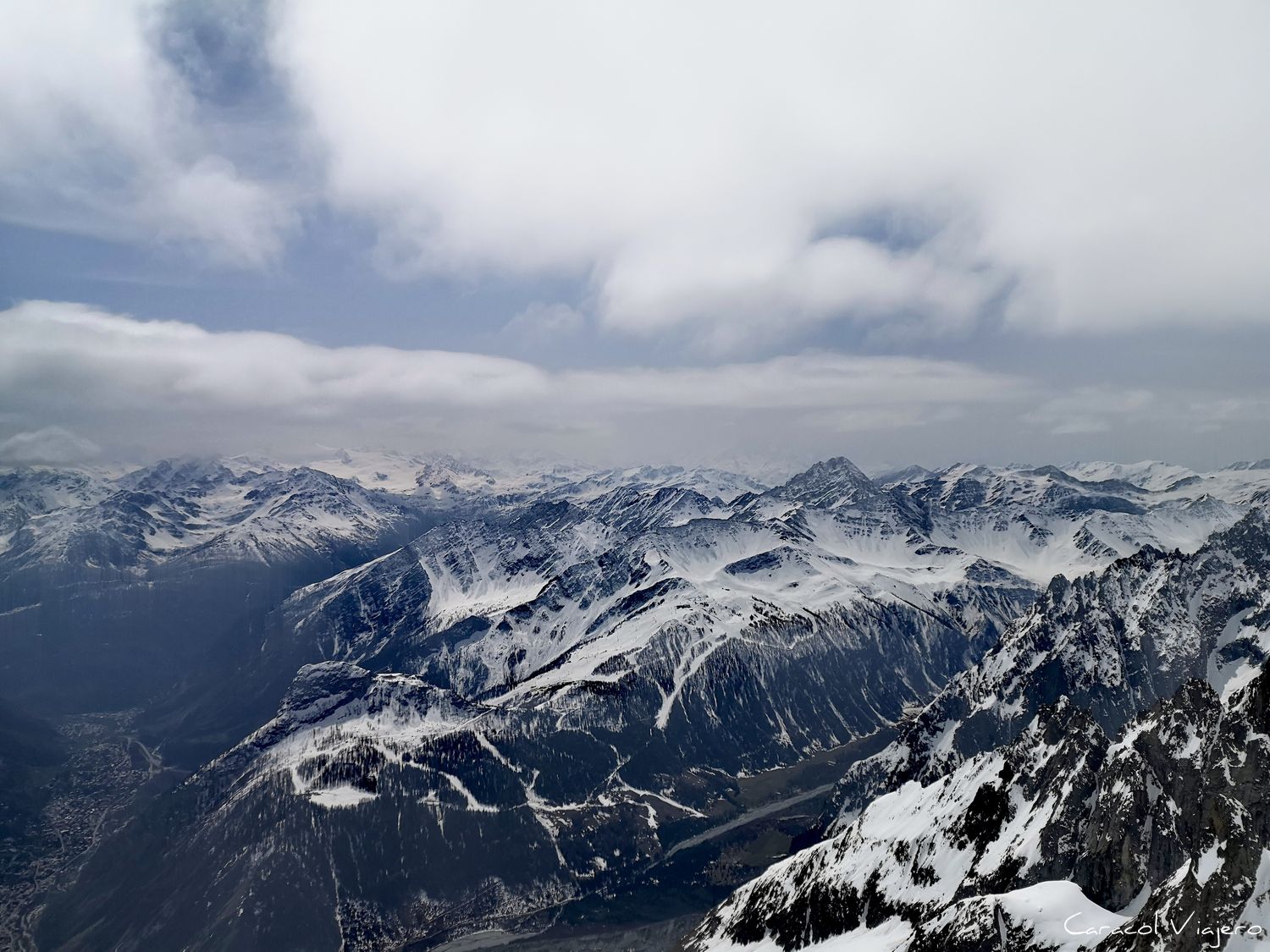vistas desde el teleférico del Mont Blanc