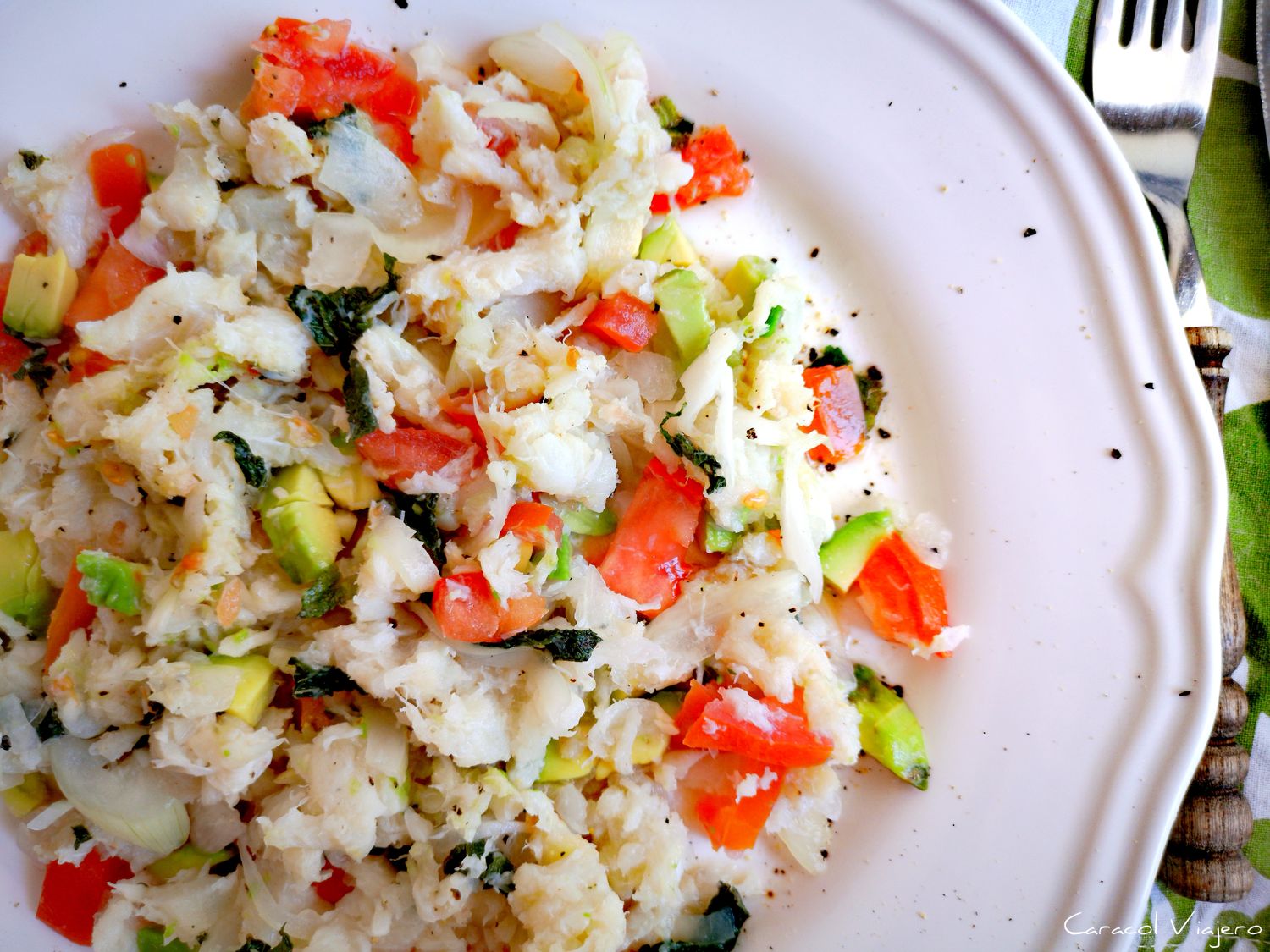 cebiche de bacalao y menta