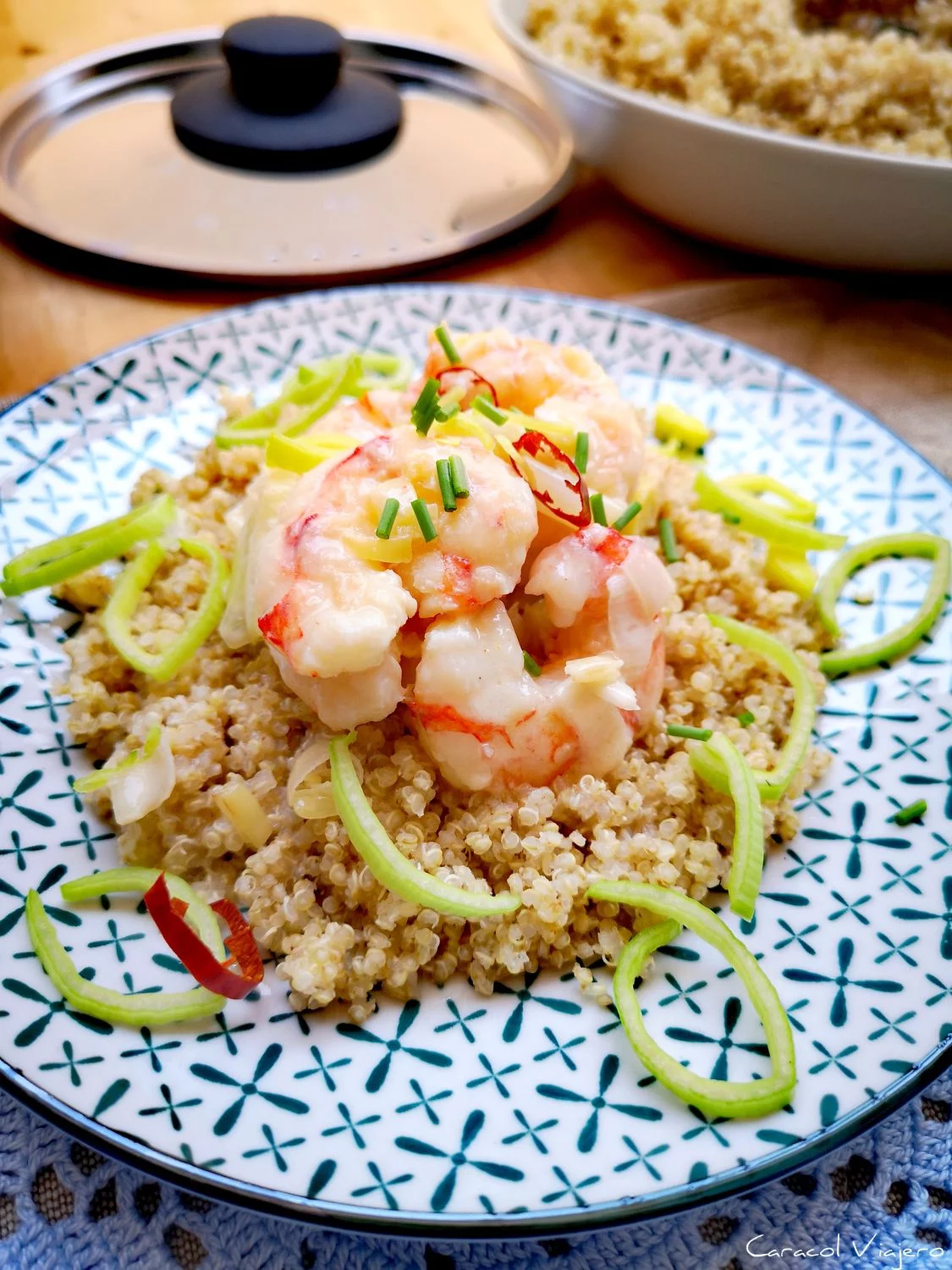 Langostinos al curry estilo indonesio