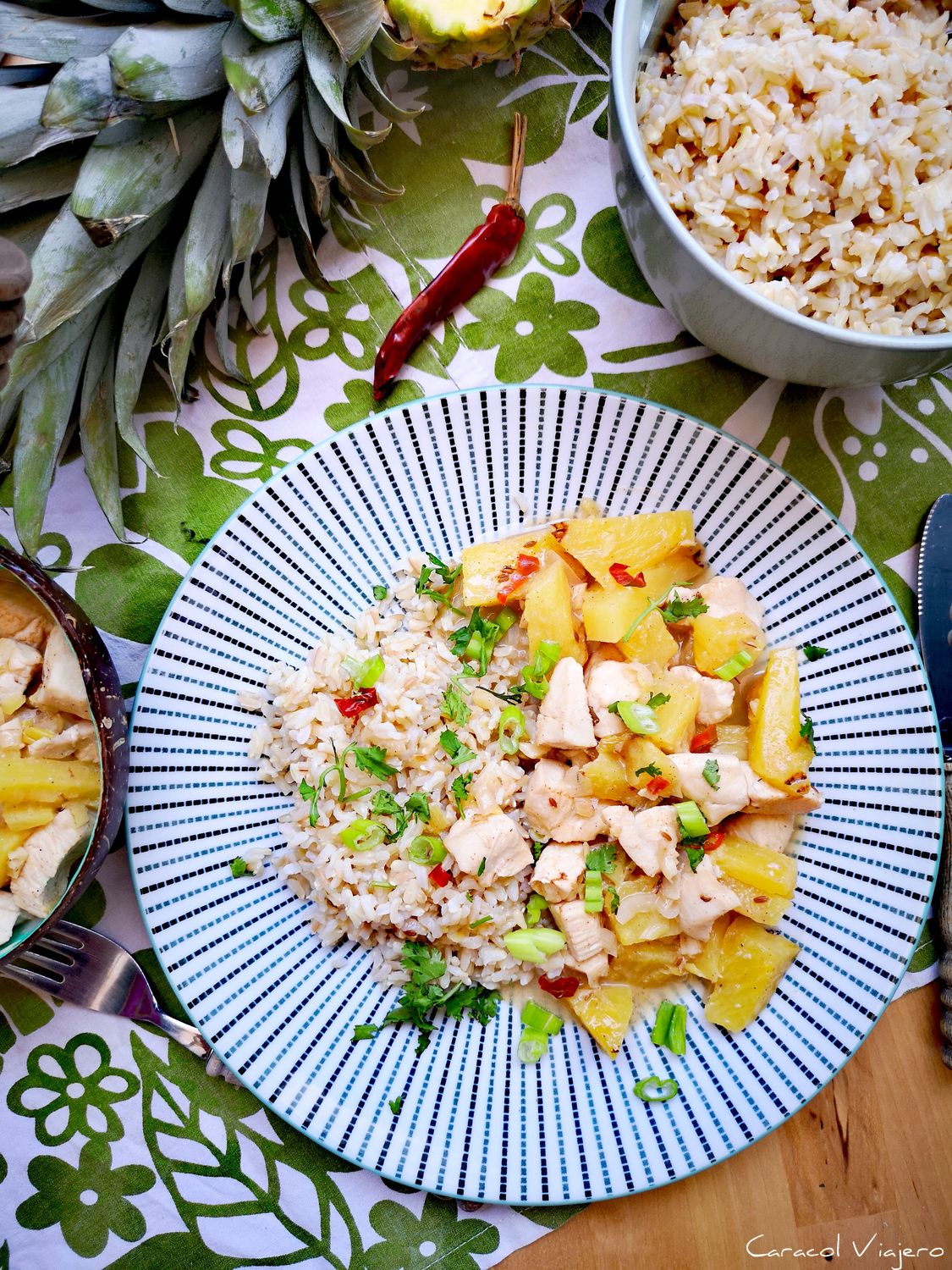 Pollo al curry con piña