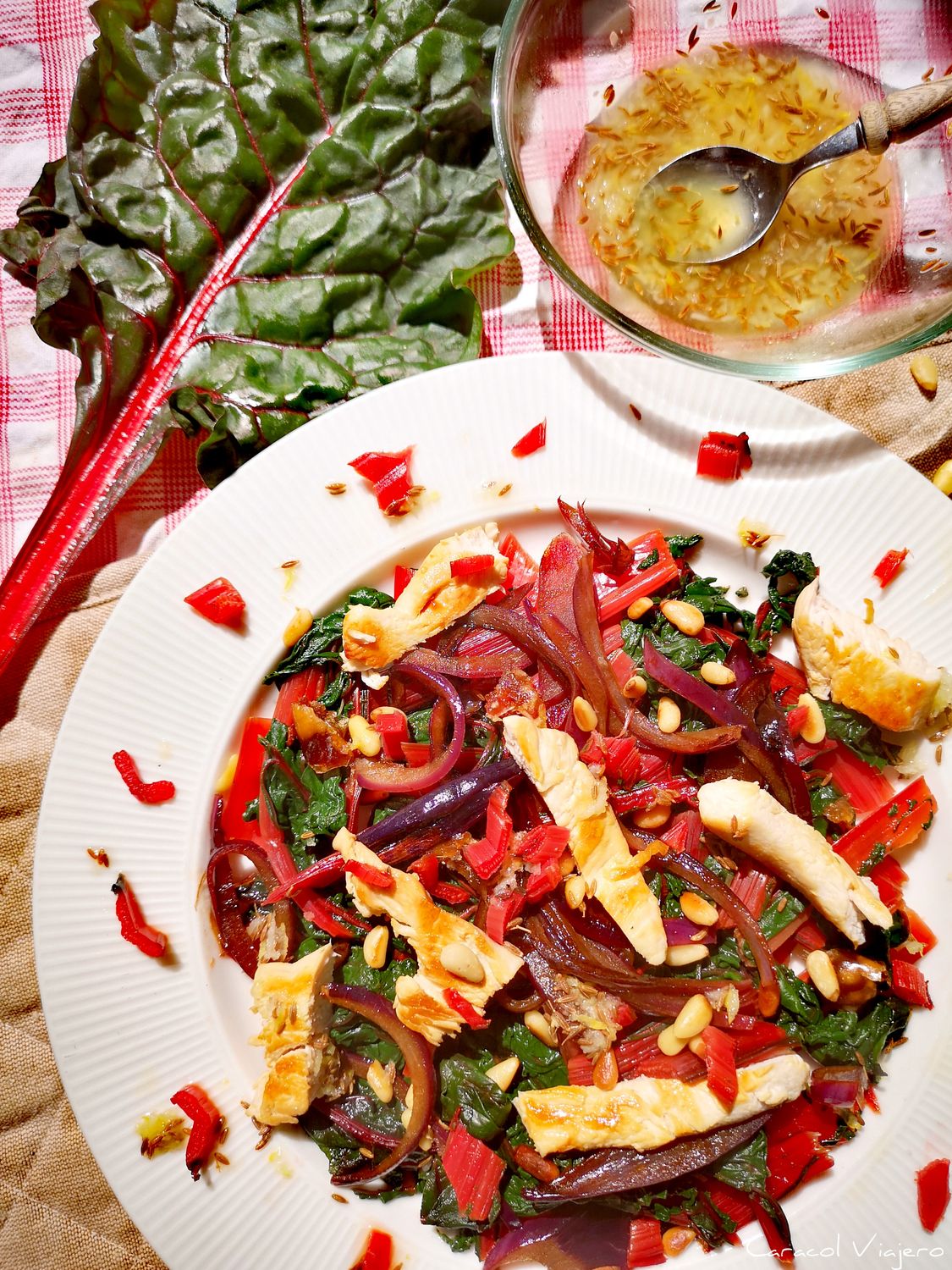 Ensalada de acelgas rojas