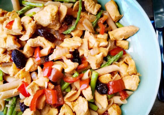 pasta al estilo oriental