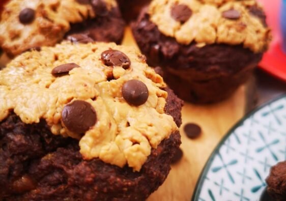 Muffins saludables con crema de cacahuete