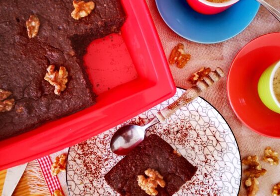 Brownie de café y cacao saludable