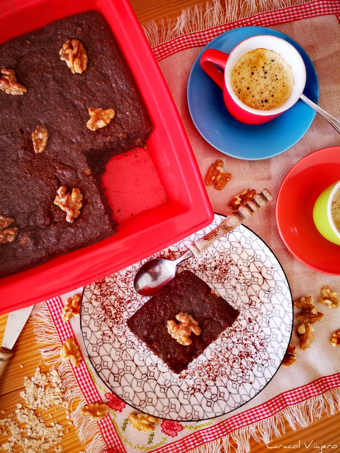 Brownie de café y cacao saludable