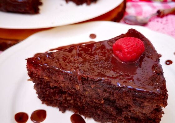 Tarta de chocolate y frambuesas saludable