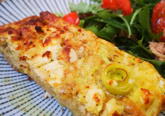 Pastel de calabacín y puerros