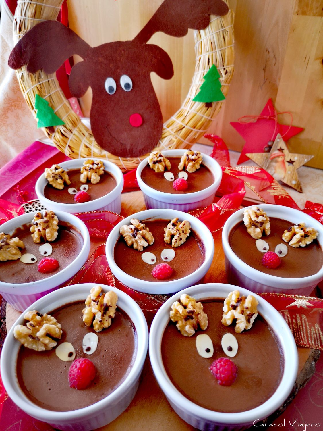 Mousse de chocolate navideña